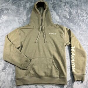 Hurley Mens Olive Green Pullover Hoodie Pocket Sweatshirt Size M